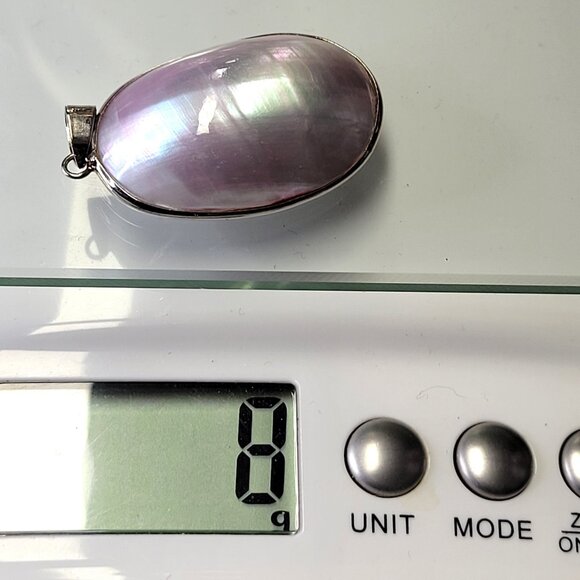 Large Abalone Mother of Pearl Pendant Oval Pearl Pendant - Picture 9 of 10